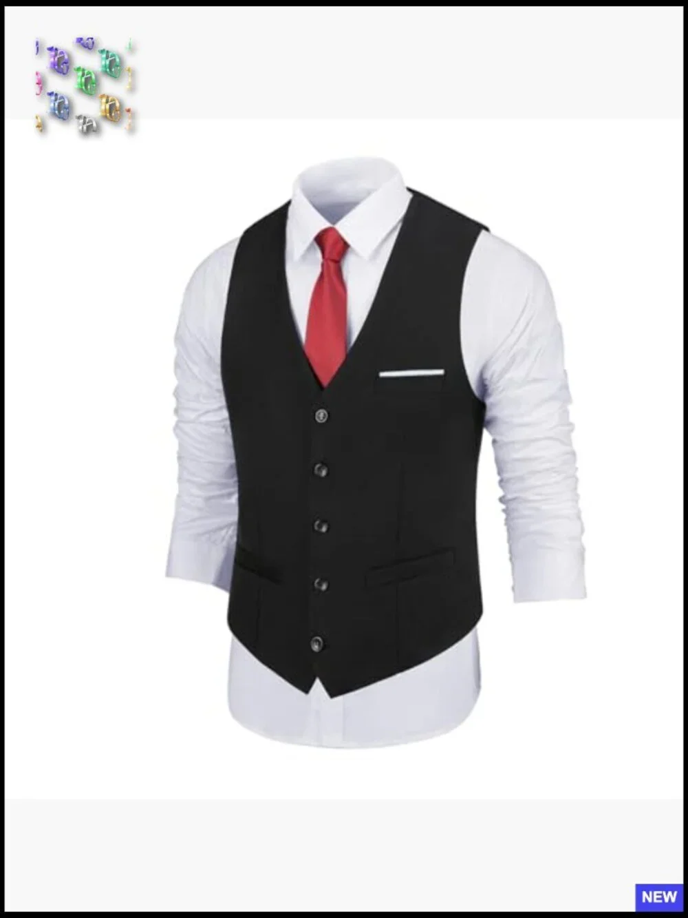 Men's V-Neck Vest Classic Formal Tuxedo Waistcoat Wedding Business Attire
